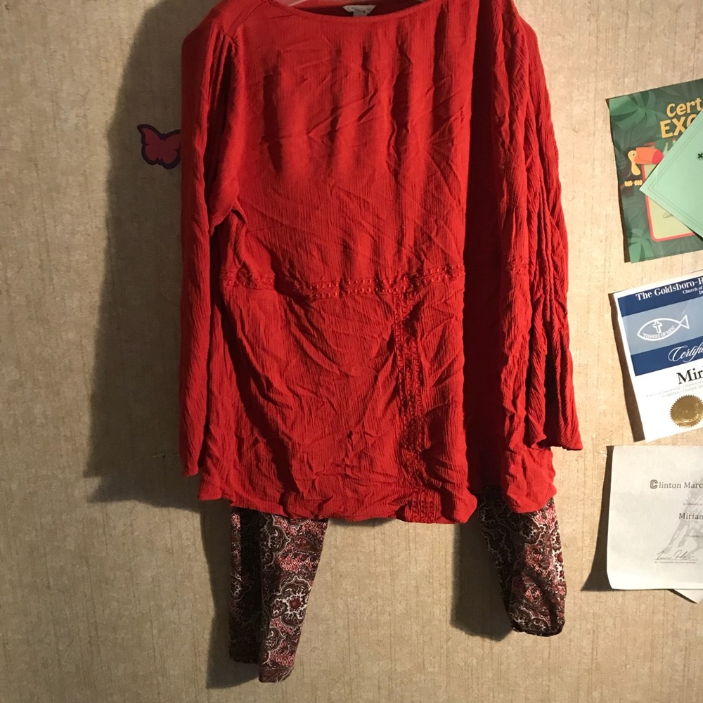 paisley print leggings with matching  tunic.